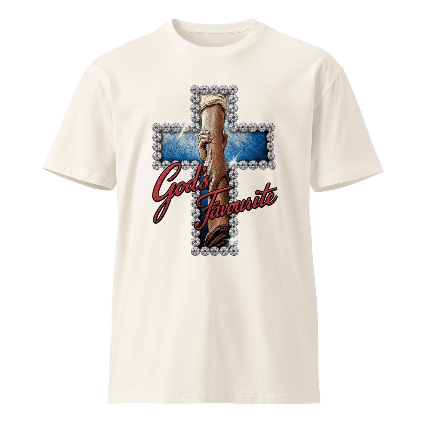God's favourite cross holding hands Christian tee