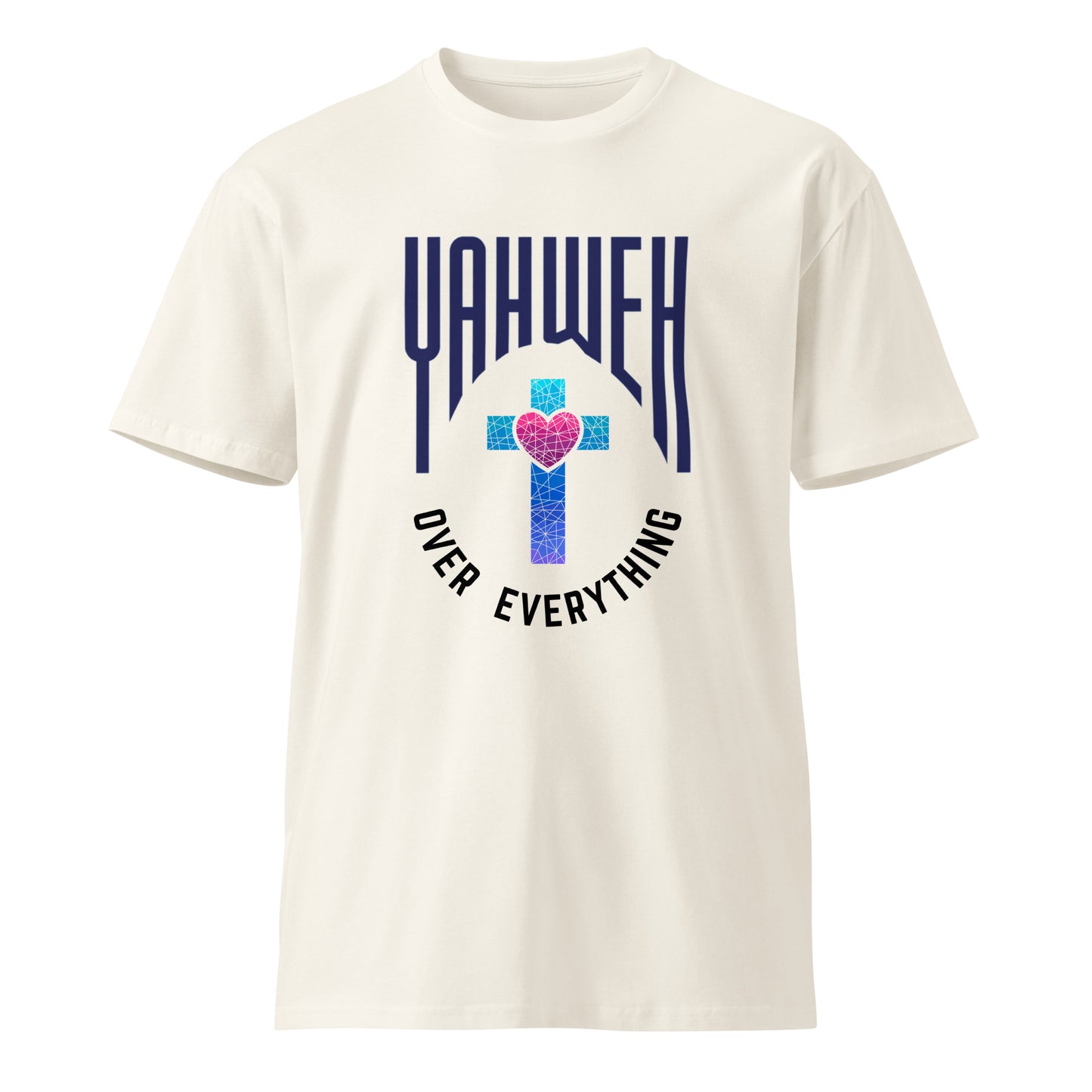 Yahweh over everything stained glass cross tee