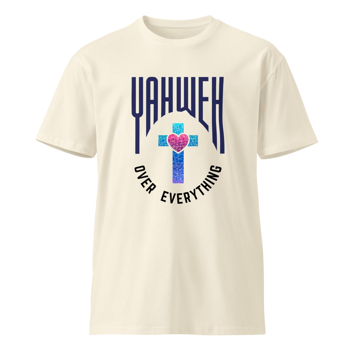 Yahweh over everything stained glass cross tee
