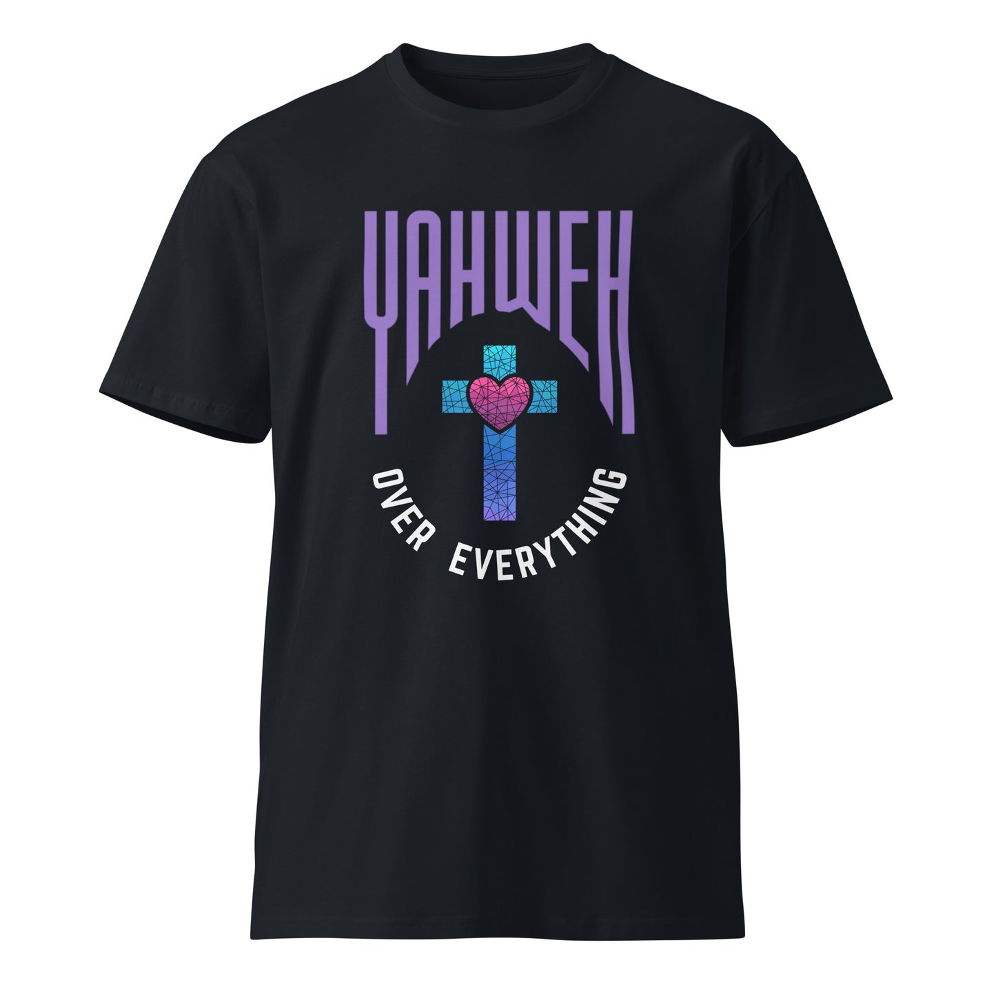 Yahweh over everything stained glass cross tee