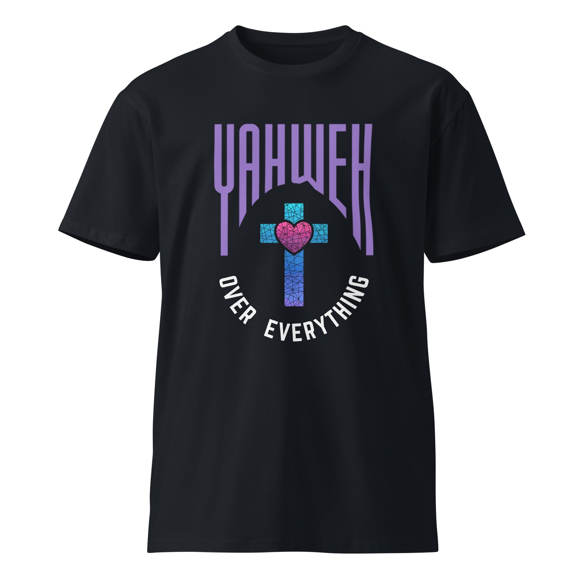 Yahweh over everything stained glass cross tee