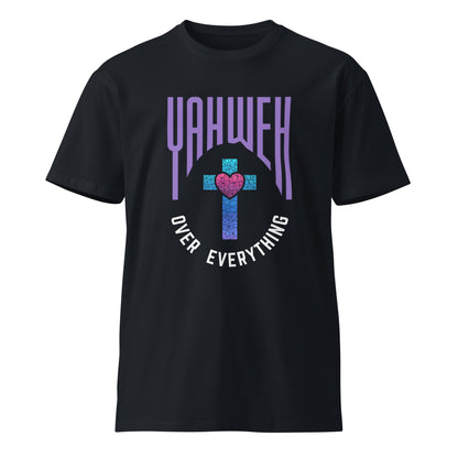 Yahweh over everything stained glass cross tee