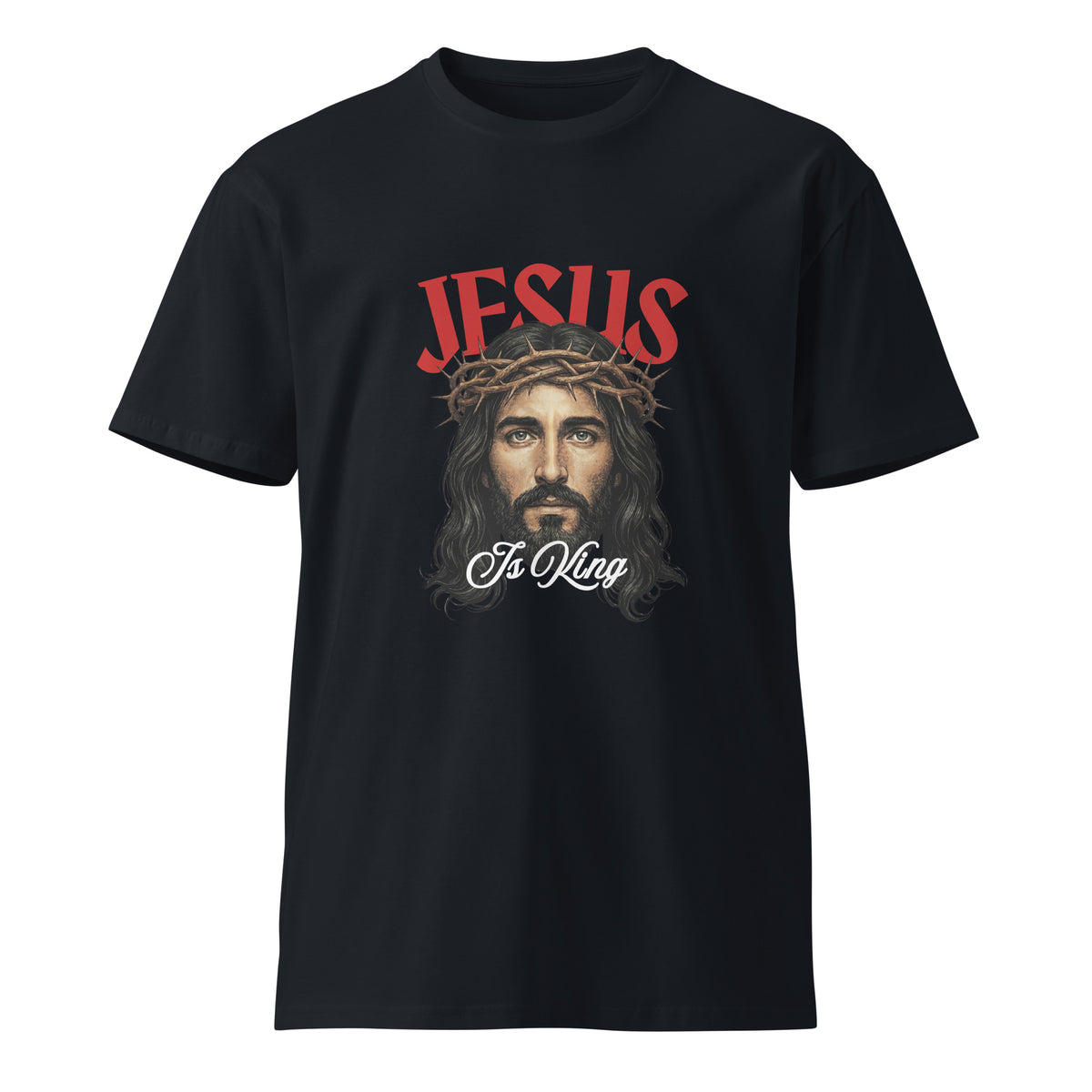 Jesus Is King crown of thorns Christian streetwear tee
