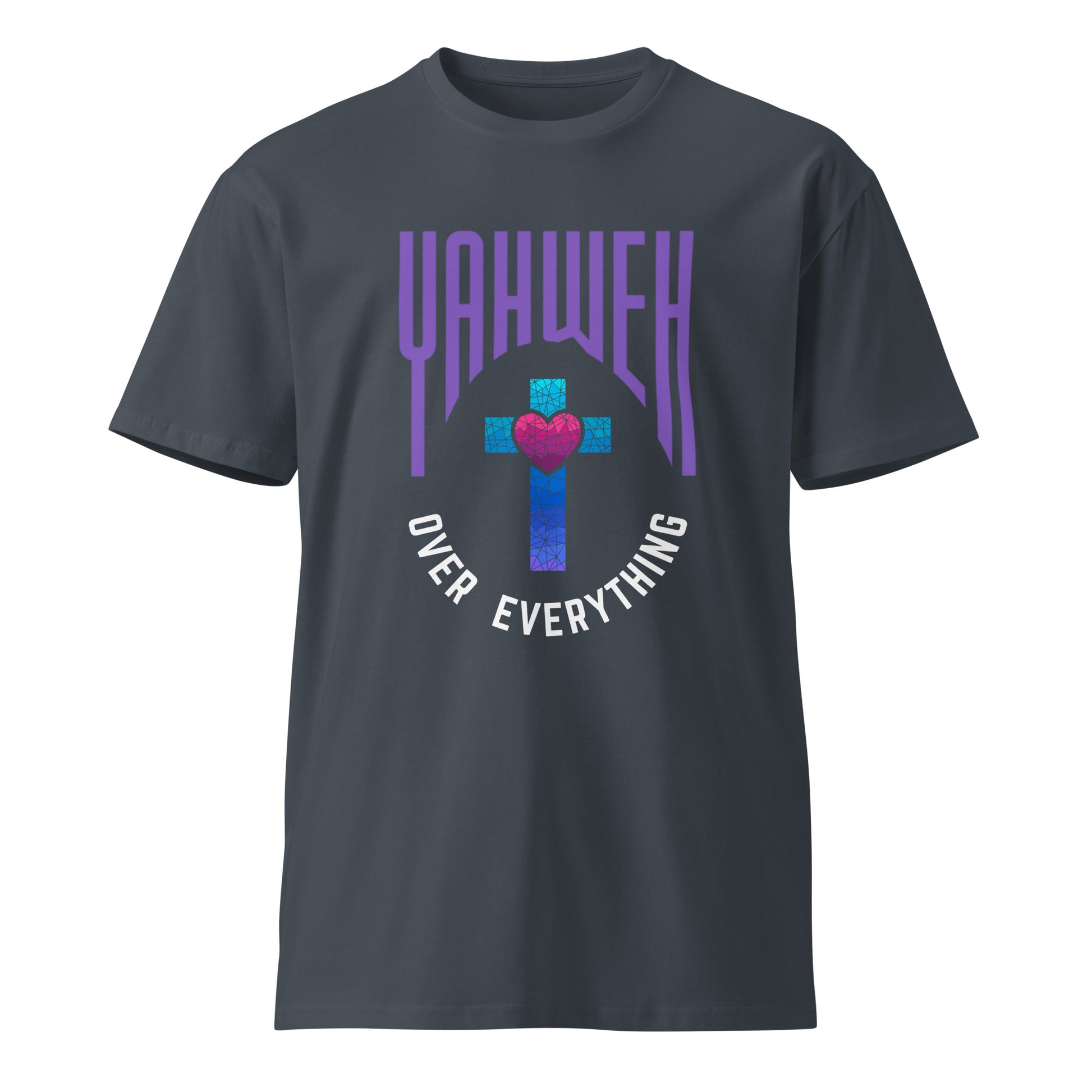 Yahweh over everything stained glass cross tee