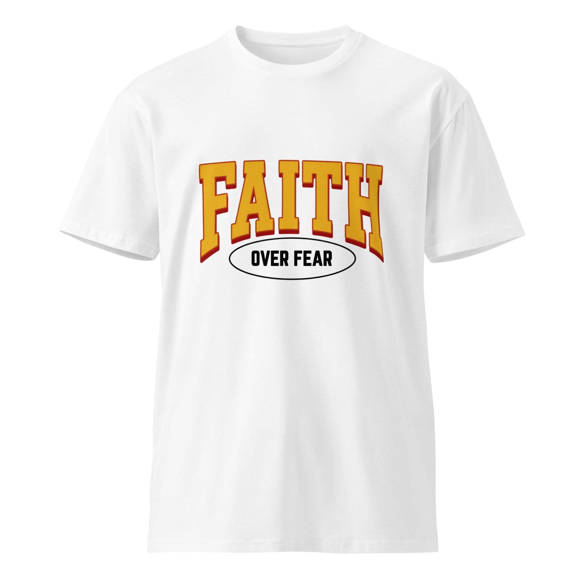 Faith Over Fear minimalist Christian graphic tee